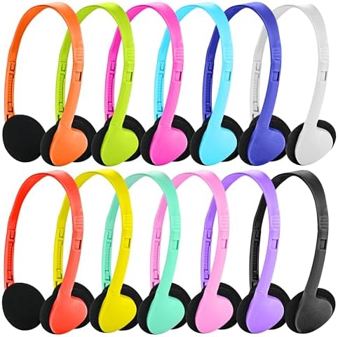 Classroom-Ready Wired Headphones – 25 Pack Durable On-Ear Audio Solution for Students, Comfortable Fit for Enhanced Learning, Ideal for Group Activities and Educational Use