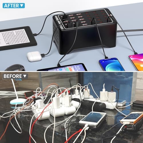 High-Power USB C Charging Station – 150 W 30-Port Multi-Device Charger for Home, Office & Classroom – Fast, Smart, and Safe Charging Hub for i Pads, Smartphones, and More