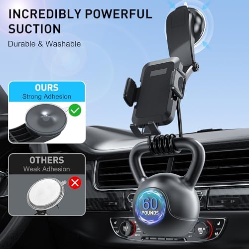 TEKING Advanced Car Phone Holder with Reinforced Metal Hook – Universal Air Vent Mount for i Phone 15/14/13/12 Pro Max & Samsung S24 Ultra – Sleek Translucent Design for Enhanced Aesthetics & Secure Smartphone Fit (120-75 mm) – Effortless Tool-Free Installation & Ultimate Hands-Free Convenience