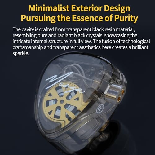 Transform Your Audio Experience with KZ-Merga Dual-Dynamic Driver Wired Earbuds – Premier In-Ear Monitors for Gamers, Students, and Music Lovers | Comfort-Focused Design for All-Day Wear, Integrated Microphone for Crisp Communication, Universal 3.5 mm Compatibility, Sleek Transparent Black Finish for Modern Aesthetics