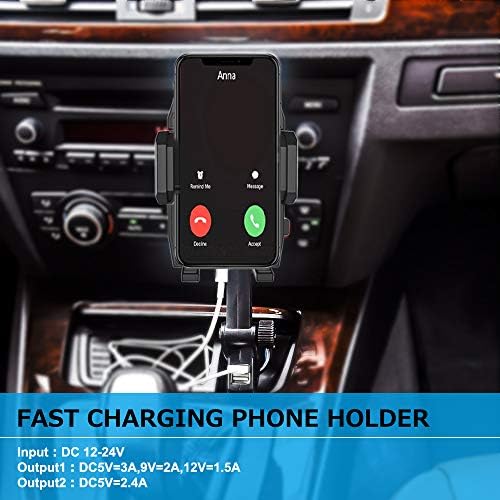 Revolutionize Your Commute with the Woleyi 360-Degree Fast Charging Car Phone Holder – Dual USB Port Charger for i Phone & Android, Universal Fit for 3.5 to 6.8 Inch Smartphones, Effortless Navigation and Enhanced Safety