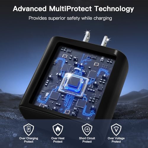 45 W Dual-Pack USB-C Fast Charger with 6 FT Cable – Universal Compatibility for Samsung Galaxy S25+/Ultra, i Phone 16/15 & More – Rapid Power Delivery with PPS Technology for Enhanced Device Efficiency