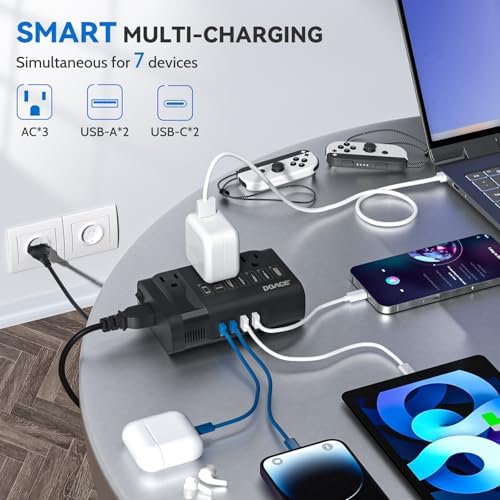 Universal DOACE 350 W Voltage Converter: Seamless 220 V to 110 V Power Transformer with Integrated Travel Plug Adapter – Optimized for Hair Tools, Laptops, and Mobile Devices with Fast Charging and Global Compatibility