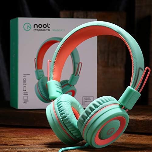 Noot Products K11 Kids Headphones – Ergonomic Foldable Wired On-Ear Audio Solution with 5 ft Tangle-Free Cord and 3.5 mm Jack for i Pads, Kindle, Fire Tablets, and Laptops – Ultimate Comfort and Stylish Design for School, Travel, and Gaming – Safe Listening Experience for Young Audiophiles