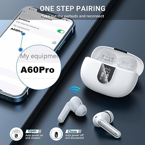 Elevate Your Audio Experience with Aoslen Wireless Earbuds – 2024 Hi-Fi Stereo Headphones Featuring 4 ENC Noise-Canceling Microphones, 42-Hour Playtime & Bluetooth 5.3 Connectivity – Perfect for Android & i OS Users, Sleek Design with LED Power Display for Ultimate Convenience