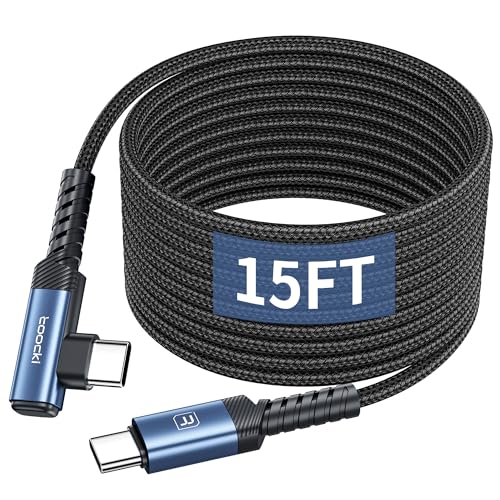 10 ft USB C to USB C Charger Cable (2-Pack) – 60 W Fast Charging Type C Cord with Right Angle Connector for i Phone 16, 15 Pro Max/Plus, Mac Book Air, Samsung S23 Ultra/S22, Note 20 – Superior Durability & Enhanced Ergonomics for Optimal Device Performance