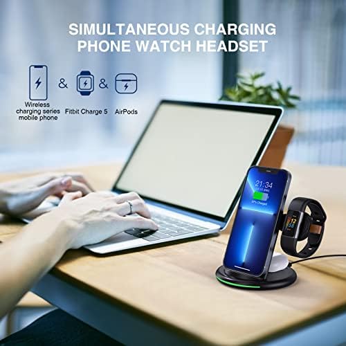 Revolutionary 3-in-1 Multi-Device Charging Station for Fitbit Charge 5/6, i Phone 16/15/14/13 Pro Max/12/11, Samsung Galaxy S25/S24/S23/S22+, and Air Pods Pro/3 – Rapid Charging & Enhanced Device Compatibility for Seamless Power Management