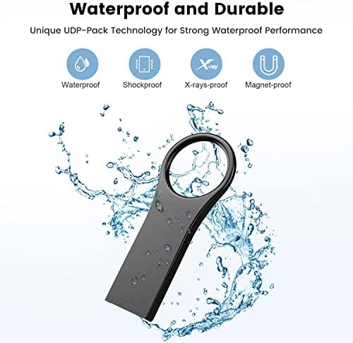 Aiibe 64 GB Flash Drive 5 Pack – Premium Metal USB 2.0 Memory Sticks, Waterproof & Portable Keychain Design for Effortless File Sharing and Secure Data Storage – Ideal for Home and Office Use