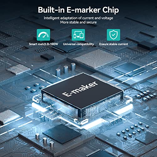 Yottamaster 3.3 ft USB C to USB C Cable – 20 Gbps High-Speed Data Transfer & 100 W Fast Charging, Braided Design with E-Marker for Enhanced Compatibility – 4 K@60 Hz Video Output for Phones, Laptops, Tablets, & Switch Devices – Durable & Tangle-Free Connection