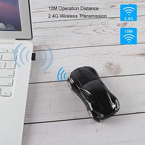 Sleek Yellow Wireless Car Mouse – Cool Sports Car Design for Enhanced Precision with 1600 DPI Optical Technology | Lightweight & Portable USB Receiver Mouse for Laptops, PCs, and Travel | Perfect Gift for Tech Lovers and Professionals