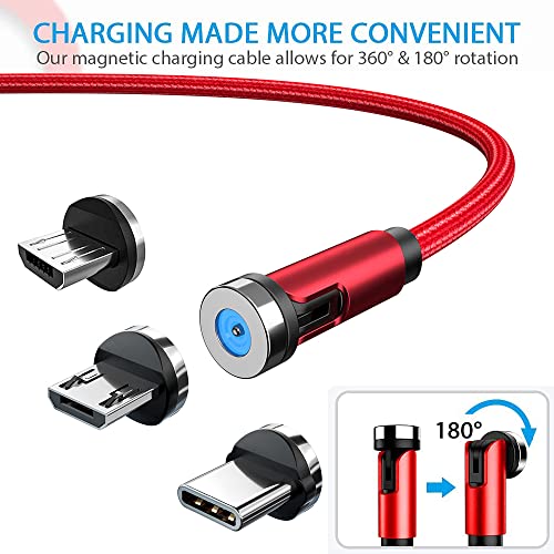 Revolutionize Your Charging with the Magnetic 540° Rotation Cable Set – 7-Piece Bundle Featuring 1.6 ft, 3.3 ft (2), 6.6 ft (2), and 10 ft (2) Lengths – Universal Compatibility with Micro USB, Type C, and i Devices for Fast, Efficient Charging – Durable, Hassle-Free Magnetic Connection for One-Handed Use – Perfect for Home, Car, or Travel Charging Solutions