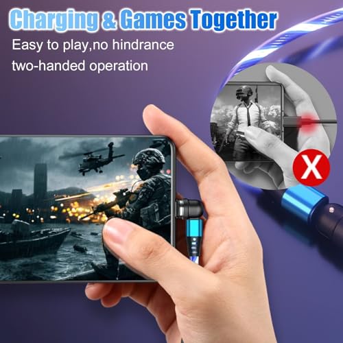 Revolutionary 3-in-1 Magnetic Charging Cable Set – Versatile Micro USB, Type-C, and Lightning Compatibility with 360° Rotating Connectors and LED Status Indicator – Durable, High-Quality Blue Cables Available in 3 FT and 6 FT Lengths for Ultimate Convenience On-the-Go