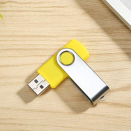 Alihelan 8 GB USB Flash Drive 5 Pack – Vibrant Swivel Memory Sticks with LED Indicator for Seamless Data Transfer, Ideal for Personal and Professional Use – USB 2.0 Portable Storage in Black, Red, Purple, Yellow, and White – Perfect for Easy File Sharing and Backup