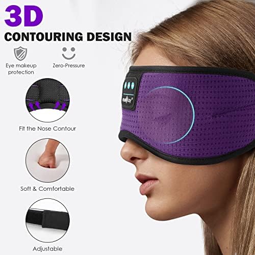 Ultimate Bluetooth Sleep Mask with Built-In Headphones – Perfect for Side Sleepers Seeking Uninterrupted Relaxation – Advanced Wireless Eye Cover for Enhanced Sleep Quality – Soft, Breathable Fabric for All-Night Comfort – Rechargeable Battery for Extended Playback – Ideal Travel Companion for Music Lovers and Restful Sleep