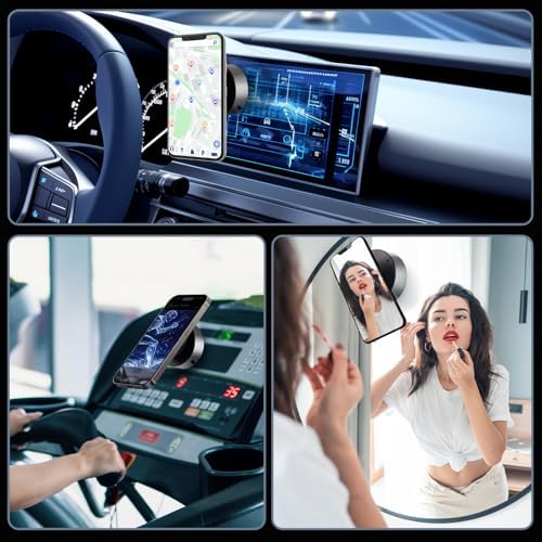 Revolutionary 360-Degree Suction Cup Phone Mount – Universal Magnetic Holder for All Smartphones, Perfect for i Phone and More – Effortless Hands-Free Navigation and Quick Access – Sleek Black Design for Any Car Interior – Ultimate Driving Convenience and Safety
