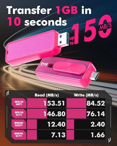 MOSDART 256 GB USB 3.1 Dual Flash Drive – Lightning-Fast Data Transfer for i Phone 15/16, Android, i Pad & Mac Book – Versatile USB-C & A Compatibility – Portable Keychain Design with LED Status Indicator