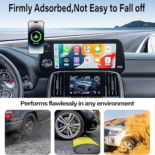 Car Phone Holder for 2022 2023 2024 Lexus LX Accessories Apply to 12.3 Inch Touch Screen 15W Fast Wireless Charger Screen Fixed Clip Cell Phone Mount Hands-Free 360 Degree Rotation – Enhanced Compatibility and Speed