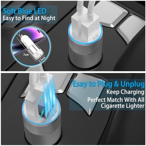 Apple MFi Certified Dual USB A Fast Car Charger with 2 x 3 Ft Lightning Cables – High-Speed Charging for i Phone 14/13/12/11/Pro Max/XS/XR/X/8 Plus/7/SE and i Pad – Ultimate On-the-Go Power Solution for Active Lifestyles