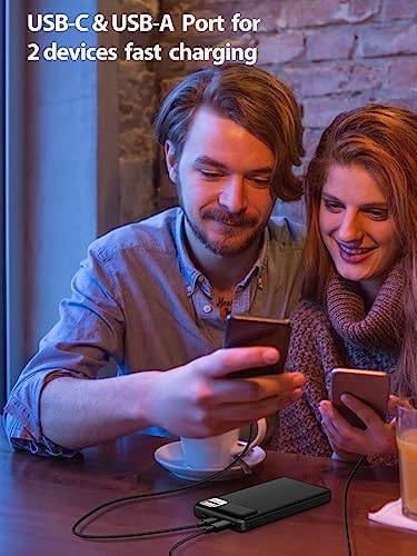 Ultra-Fast 10,000 m Ah Portable Charger – Compact USB-C Power Bank for i Phone & Android – Essential Travel Battery Pack for On-the-Go Charging – Lightweight & Durable Design for Busy Lifestyles