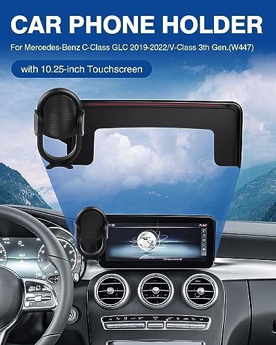 Experience Unmatched Convenience with the Autorder Custom Fit Phone Holder for 2019-2022 Mercedes-Benz C-Class, GLC, and 2021-2022 V-Class – Hands-Free 360-Degree Rotating Mount for 10.25″ Screens – Securely Access GPS, Music & Calls Effortlessly – Premium Quality Car Phone Cradle for Ultimate Compatibility and Style – Enhance Your Driving Safety with Easy Installation and Durable Design – Perfect Accessory for Modern Mercedes-Benz Owners