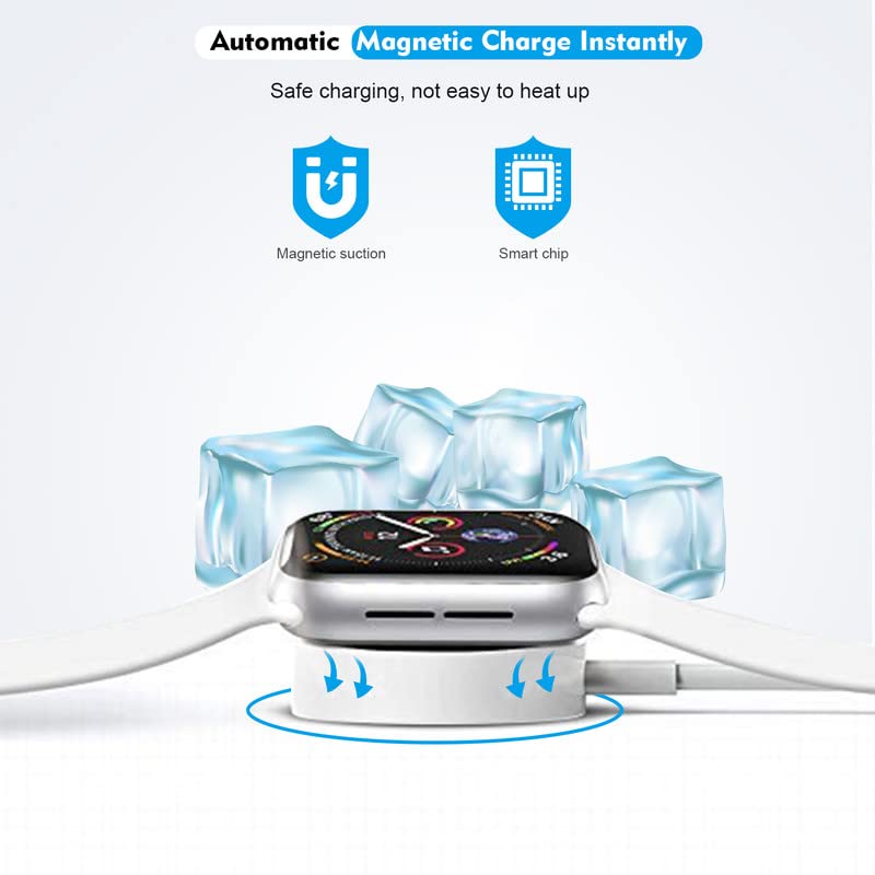 Rapid Charge Apple Watch USB C 20 W Adapter with 6.6 FT Long Cable – Portable Wireless Charging Solution for All Apple Watch Series 9/8/7/SE/6/5/4/3/2/1 – Ideal for On-the-Go Users Seeking Speed and Flexibility