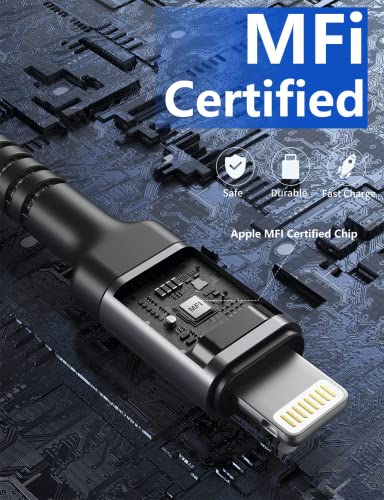 6 FT MFi Certified USB-C to Lightning Charging Cable Pack – Rapid Charge & Data Sync for i Phone 13, 12, 11 Pro Max, SE, & i Pad 8 th Gen – Durable Green Cords for Enhanced Flexibility & Style
