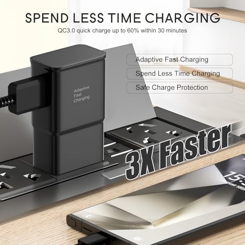 Samsung Adaptive Fast Charging Wall Charger: Rapid Quick Charge Adapter for Galaxy S Series & Note – High-Speed Power Delivery, Compact Design, Enhanced Durability, Over-Voltage Protection for Optimal Device Lifespan