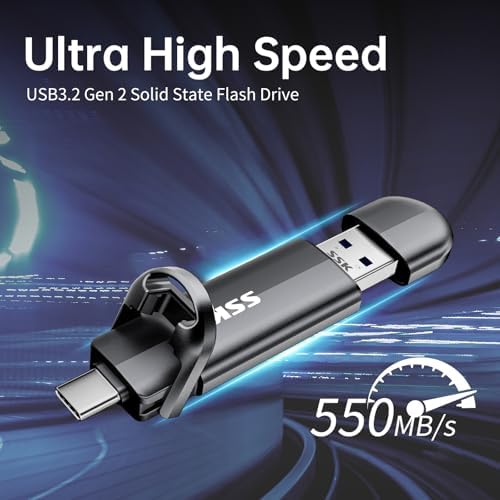 Unlock Superior Data Transfer with the SSK 128 GB Dual USB C Flash Drive – The Ultimate 2-in-1 Type C and USB A 3.2 Gen2 Storage Solution for i Phone 15, Thunderbolt 3, Android Devices, and More – Lightning-Fast Speeds Up to 550 MB/s for Effortless File Sharing and Backup – Compact, Durable, and Compatible Across All Devices!