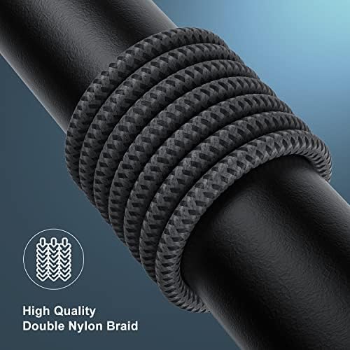Essri 10 FT Nylon Braided i Phone Charger Cord 2-Pack – Fast Charging Lightning Cable for i Phone 14, 13, 12, 11, X, XS, XR, and 15 – Durable Blue 10 Foot Charging Solution for Ultimate Convenience and Style