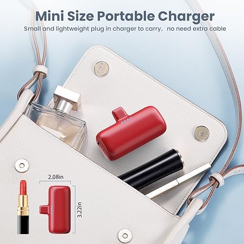 Ultra-Compact 2-Pack i Phone Power Bank – 5200 m Ah PD Fast Charging Mini Portable Charger for Travel – Cordless, Lightweight Battery Pack Compatible with i Phone 14/14 Pro/13/12/11/X/8/7/6 Plus – Essential Charging Solution for On-the-Go Lifestyles