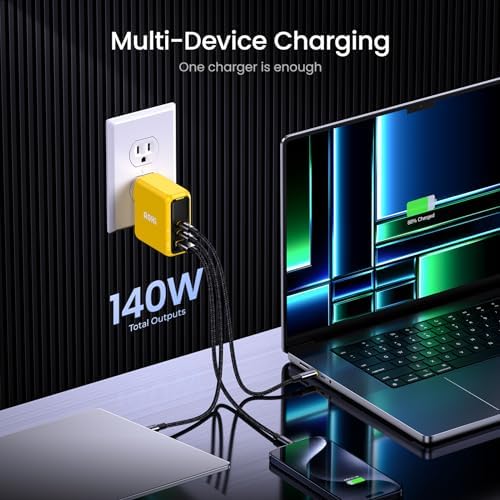 Revolutionary AOHI Magcube 140 W USB-C Charger with PD3.1 Technology – Ultimate 3-Port Ga N+ Fast Charging Adapter for Laptops, Tablets, and Smartphones – Compact Foldable Design for Mac Book Pro, Dell XPS, i Pad Pro, i Phone 15 Pro – Enhanced Safety Features and Smart Charging Indicators – Superior Overheating Protection with AOHICE 3.0 Temperature Control Technology – Perfect for Multi-Device Users Seeking Efficiency and Reliability – Streamline Your Charging Experience with Cutting-Edge Compatibility and Performance
