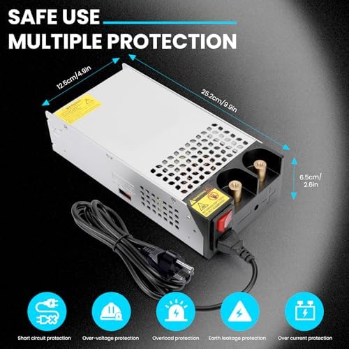 High-Efficiency 110 V AC to 12 V DC Power Supply Converter – 50 A 600 W Transformer Ideal for RVs, Pumps, LED Strips & LCD Monitors – Reliable Performance with Advanced Safety Features and Versatile Compatibility