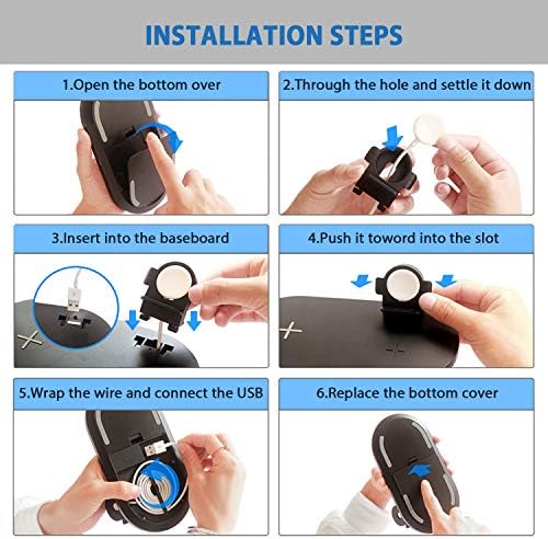 Seacosmo 3-in-1 Fast Wireless Charging Station for i Phone, Samsung, Air Pods, and Apple Watch – Sleek Black Design, Qi-Certified, Multi-Device Compatibility for Streamlined Charging Experience – Elevate Your Tech Setup with Enhanced Speed and Convenience