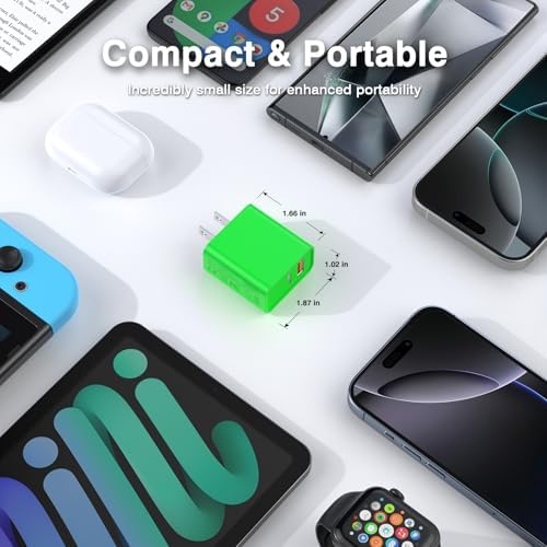 LCGENS 20 W Dual Port USB C Wall Charger Block – 2-Pack Fast Charging Power Adapter for i Phone 11/12/13/14/15/16 Pro Max, i Pad Pro, Samsung Galaxy – Portable and Efficient Charging Solution for Multiple Devices