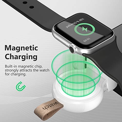 Portable Magnetic Wireless Charger for Apple Watch – Fast Charging i Watch Accessory for Ultra, Series 1-9, and SE – Travel-Friendly Cordless Design for Ultimate Convenience and Durability