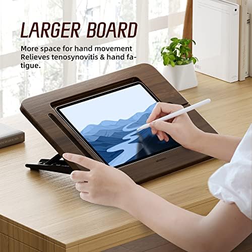 Eco-Friendly Bamboo Tablet Drawing Stand – Adjustable 5 Angles for Ultimate Comfort, Lightweight & Portable Riser for Tablets and Laptops (9.7″ to 11″) – Enhance Creativity and Ergonomics with Non-Slip Stability