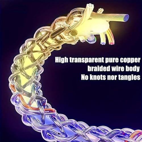USB C to Type C LED Light Up RGB USB C Charging Cable,Fast Charging Cord for i-Phone 15 Pro Max Plus, iPad mini Pro Air and Galaxy Note Pixel etc(66W 3FT) – Enhanced Compatibility and Speed