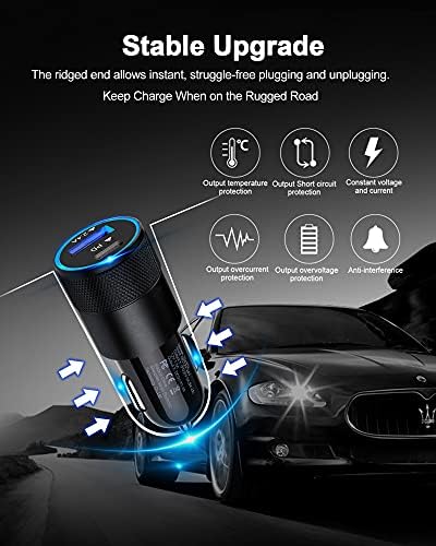 AILKIN 30 W PD USB C Car Charger – Dual Port Fast Charging Adapter for i Phone, Samsung, LG & More – Compact Power Delivery Lighter Socket Charger with Enhanced Safety Features for Efficient On-the-Go Charging