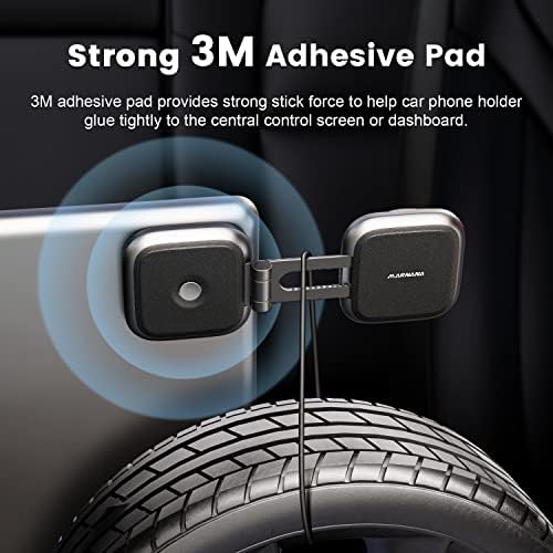 Magnetic Phone Mount for Tesla Model 3 & Y – Seamless Mag Safe Integration for i Phone 12/13/14/15 Series – Invisible Foldaway Design Enhances Interior Aesthetics – Secure, Hands-Free Navigation & Communication Accessory for Tesla Drivers – Effortless Installation, Optimized Compatibility & Unmatched Stability