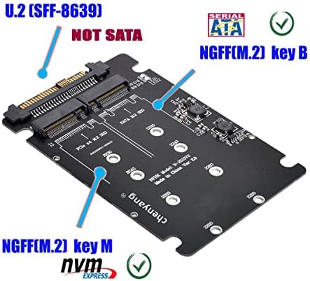 Chenyang M.2 NVMe to U.2 SFF-8639 2.5″ SSD Adapter Enclosure – Superior Performance Hard Drive Converter for Enhanced Compatibility and Fast Data Transfer Solutions