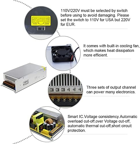 12 V 15 A High-Efficiency Power Supply Adapter for LED Strips & CCTV Systems – Versatile AC to DC Converter with 180 W Output – Enhanced Safety Features & Compact Design for Reliable Performance in Various Applications