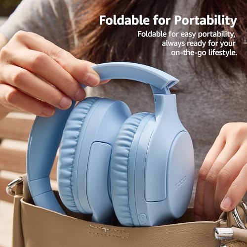 TOZO Bluetooth 5.4 Over-Ear Headphones – Unmatched 70-Hour Playtime, Tailored EQ for Personalized Audio Experience, Rich Deep Bass for Immersive Sound, Travel-Friendly Foldable Design, Integrated Microphone for Clear Voice Calls & Ultra-Low Latency for Flawless Streaming – Advanced Noise Cancellation & Broad Compatibility Options
