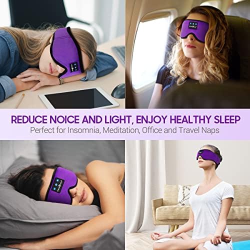 Ultimate Bluetooth Sleep Mask with Built-In Headphones – Perfect for Side Sleepers Seeking Uninterrupted Relaxation – Advanced Wireless Eye Cover for Enhanced Sleep Quality – Soft, Breathable Fabric for All-Night Comfort – Rechargeable Battery for Extended Playback – Ideal Travel Companion for Music Lovers and Restful Sleep