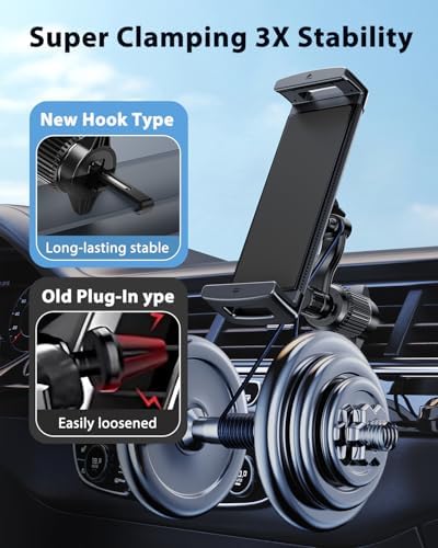 Revolutionize Your Roadtime with the 360° Rotatable Car Phone & Tablet Mount – Universal Holder for Samsung Galaxy Z Fold, i Pad Mini, Pro & Pixel Fold – Secure Dashboard Cradle for 4-12.9″ Devices, Enhanced Stability & Effortless Installation for Safe Navigation and Streaming on the Go