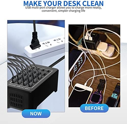 Ultimate 100 W 24-Port USB Fast Charging Station – High-Efficiency Multi-Device Charger for Smartphones and Tablets, Ideal for Home and Travel Use – Compact Design with Advanced Safety Features and Enhanced Cord Management for Organized Charging Solutions