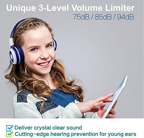 Elevate Your Child’s Audio Adventure with SIMOLIO Kids Bluetooth Over-Ear Headphones – Volume-Limiting Safety (75 d B, 85 d B, 94 d B), Lightweight & Foldable Design for Easy Travel, Adjustable Fit for Growing Ears, Built-in Mic for Online Learning – Stylish, Durable & Perfect for Music, Movies & Educational Content – The Ultimate Listening Companion for Young Explorers