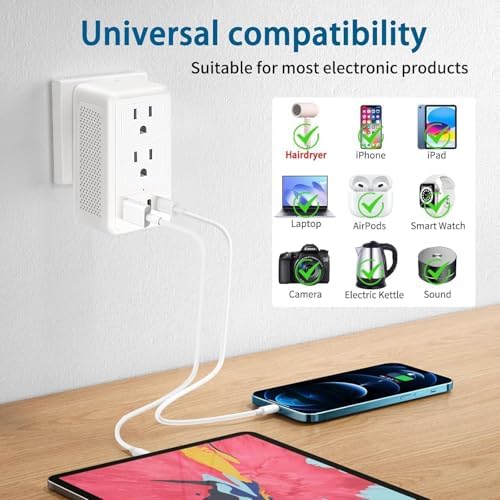 Power Converter 2000 W for Travel – Ultimate US to Europe Voltage Adapter with Dual USB-A & USB-C Fast Charging Ports, Sleek Design for Global Use in 150+ Countries, Essential for Modern Travelers on the Go