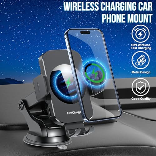 Revolutionize Your Driving Experience with MOYAC 15 W Wireless Car Charger: Auto-Clamping Phone Holder for i Phone 11-16 & Samsung Galaxy S10+ to S24 Ultra – Effortless Hands-Free Use & Optimal Visibility for Every Journey
