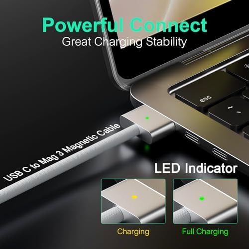 Ultra-Fast 140 W USB-C Power Adapter for Mac Book Pro/Air & USB-C Devices – Includes 6.6 ft Mag3 E-Marker & 100 W Type C Charging Cables – Maximum Compatibility & Rapid Charging for M3, M2, M1 Models – Smart Protection Technology for Optimal Efficiency – Ideal for i Phone 15 & Samsung Galaxy Series