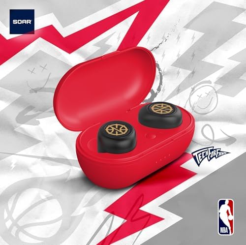 SOAR NBA True Wireless Earbuds V.2 – Elevate Your Audio Experience with State-of-the-Art Bluetooth 5.0, Exceptional Sound Quality, and Official NBA Branding for Ultimate Fan Engagement, Designed for Comfort and Hands-Free Convenience